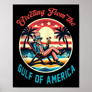 Poster Saudações Do Golfo Da América Americana Trump Patr