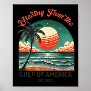 Poster Saudações Do Golfo Da América Dos Eua