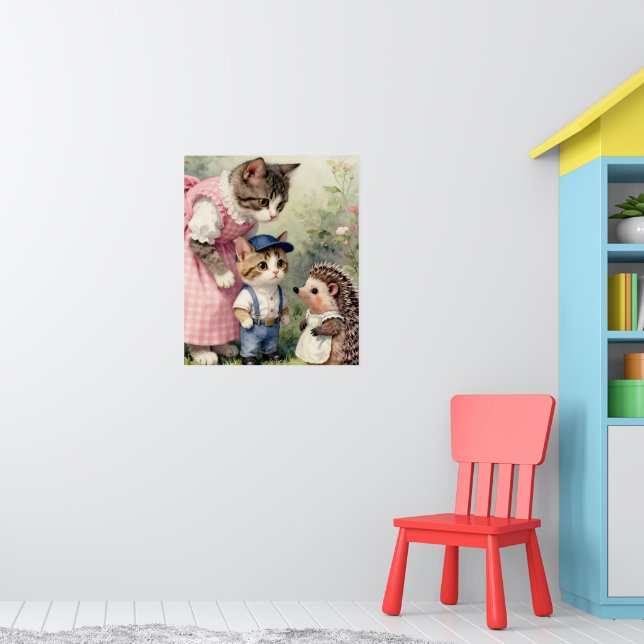 Poster Saudações do Primeiro Dia –  Gatito e Ouriço (Berçário 1)