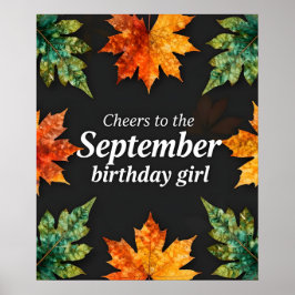 Poster Saudações para o texto da garota de aniversário de