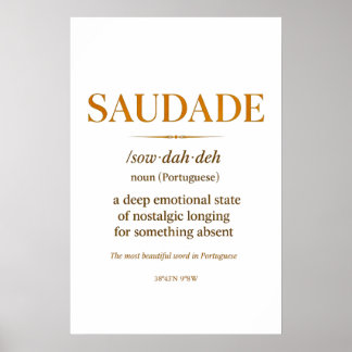 Poster Saudade – Minimalist Portuguese Definition Print |