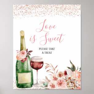 Poster Saúde ao Amor Chá de panela Rosa Amor é Doce