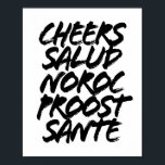 Poster Saúde aos Bonés Salud Noroc Proost Sante Grunge<br><div class="desc">Saúde aos Bonés Salud Noroc Proost Sante Grunge</div>