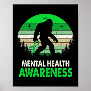 Poster Saúde Consciência Pé Grande Sasquatch Saúde Mental