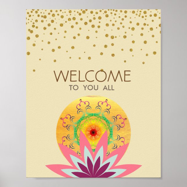 Póster Saúde da cura do ioga da flor rosa Lotus (Frente)