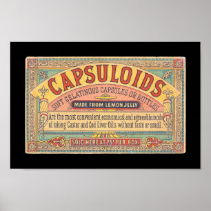 Póster Saúde e Medicina Vintage: Anúncio de Capsuloides