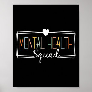 Poster Saúde Esquadrão Cérebro Doença Mental Sensibilizaç