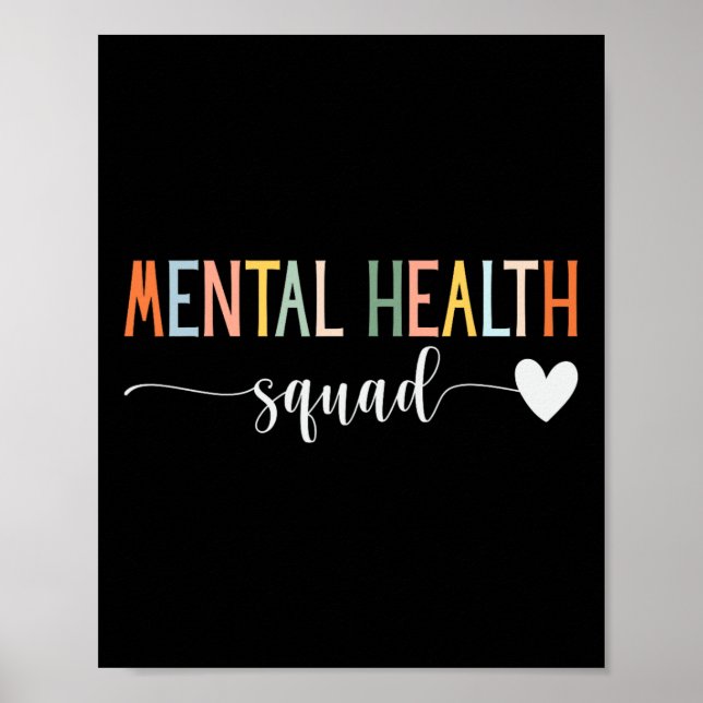 Poster Saúde Esquadrão Cérebro Doença Mental Sensibilizaç (Frente)