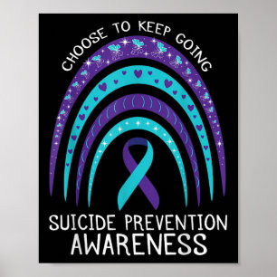 Poster Saúde Mental Conscientização sobre Suicídio Arco-í