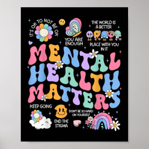 Poster Saúde Mental É Consciência Da Doença Cerebral Huma