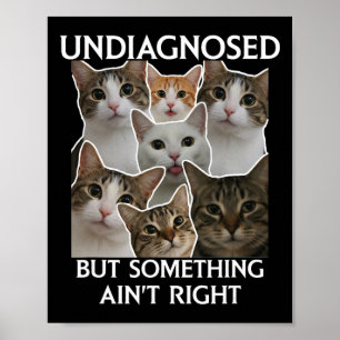 Poster Saúde Mental Engraçado Não Diagnosticado Mas Algo