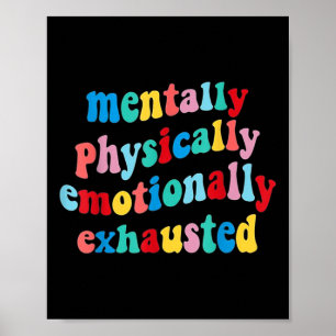 Poster Saúde Mental Física Emocionalmente Esgotada