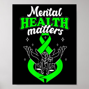 Poster Saúde Mental Flores Conscientes Mulheres