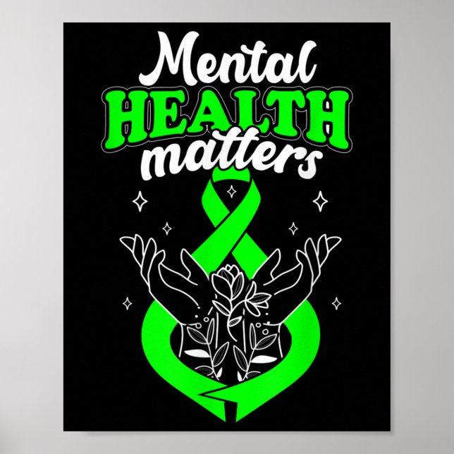 Poster Saúde Mental Flores Conscientes Mulheres (Frente)