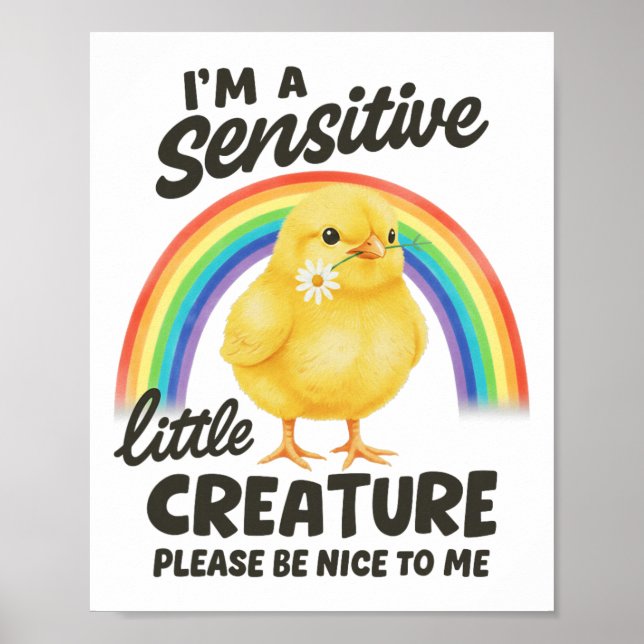 Poster Saúde Mental Frango Ansiedade Eu Sou Uma Pequena S (Frente)