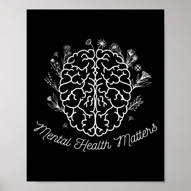 Poster Saúde Mental Importa Dar Doença Cerebral Humana Aw (Frente)