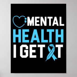 Poster Saúde Mental Masculina Obtenha Conscientização sob