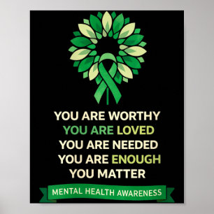 Poster Saúde mental motivacional girassol feminino