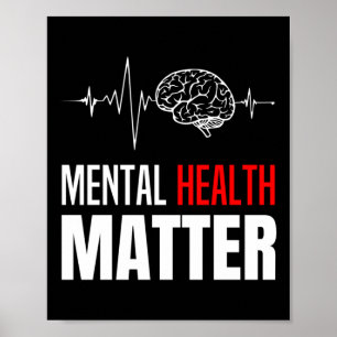 Poster Saúde mental Problema do Cérebro Humano Sensibiliz