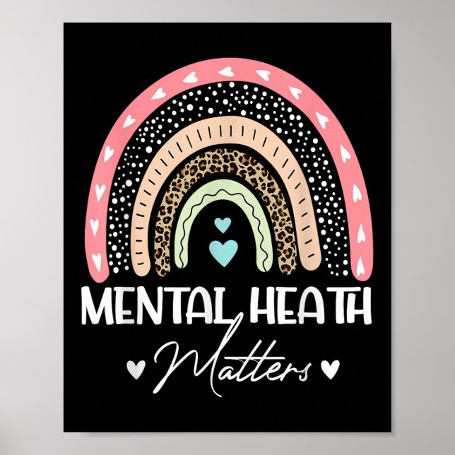 Poster Saúde Mental S Leopardo Imprimir Consciência Arco- (Frente)