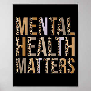 Poster Saúde Mental S Leopardo Imprimir Mão de Sensibiliz