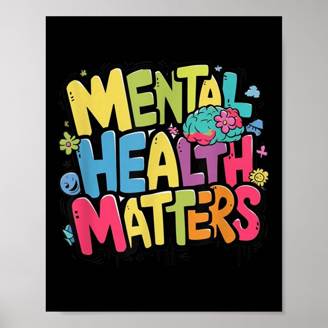 Poster Saúde Mental S O Cérebro Humano Saúde Awarene (Frente)