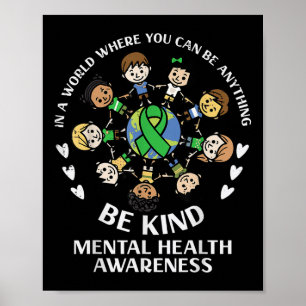 Poster Saúde Mental Sejam Crianças Em Todo O Mundo.