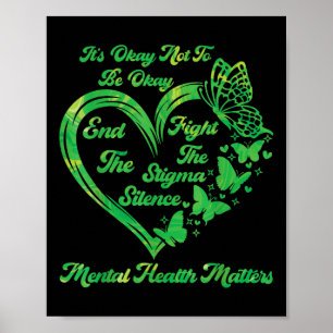 Poster Saúde Mental Sensibilização Borboleta Mulheres Cri