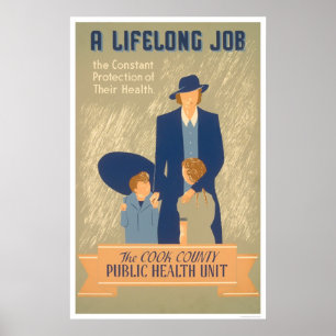 Poster Saúde pública do Condado de Cook WPA 1938