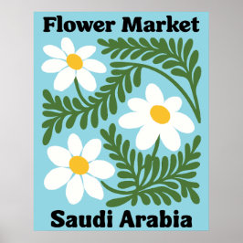 Poster Saudi Arabia Flower Market White Daisy Wall