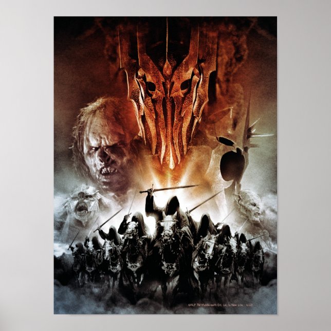 Póster Sauron, Orcs, Witchking e Ring Wraiths (Frente)