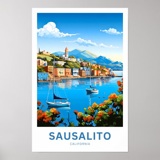 Poster Sausalito California Viagem (Frente)