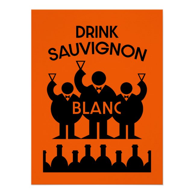 Póster Sauvignon Blanc Wine Drinker (Frente)