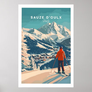 Poster Sauze dOulx Imprimir Itália 1