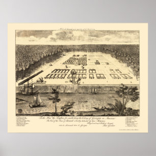 Poster Savana, mapa panorâmico de GA - 1734