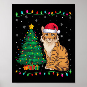 Poster Savannah Cat Papai Noel Homens Mulheres Crianças N