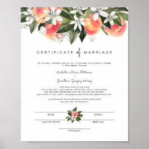 Poster Savannah - Certificado de Casamento de Peaches Wat