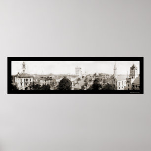 Póster Savannah GA Panorâmica Foto 1909
