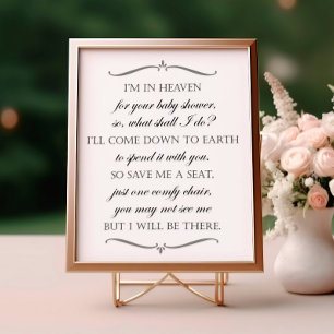 Poster Save Me A Seat Elegant Baby Shower Memorial Chair