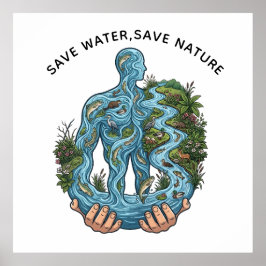 Poster Save Water Save Nature Eco-Conscious Environmental