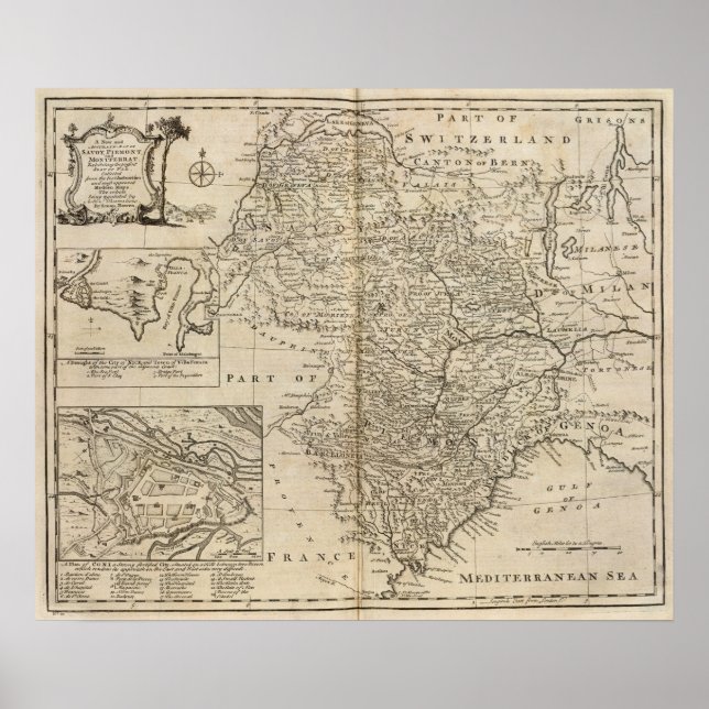 Póster Savoy, Piemont, Montferrat (Frente)