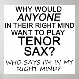Poster Saxofone de conteúdo direito da mente