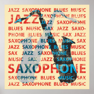 Poster Saxofone do jazz