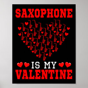 Poster Saxofone é meu instrumento de time fofo do Dia dos