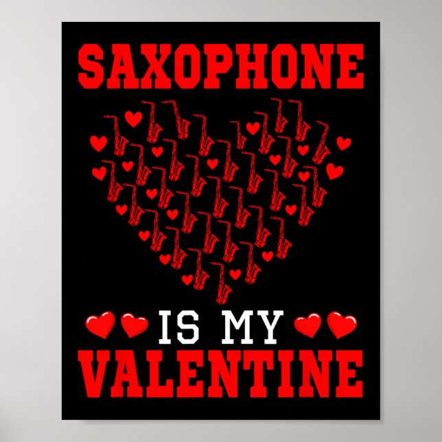 Poster Saxofone é meu instrumento de time fofo do Dia dos (Frente)