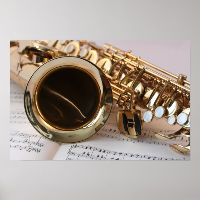 Poster Saxofone e Partitura (Frente)