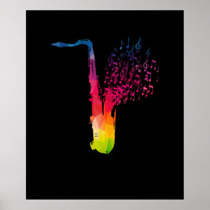 Poster Saxofone - Presente Saxofonista Musicista do Jazz