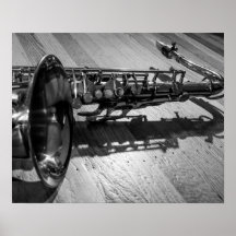 Saxofone preto e branco tenor