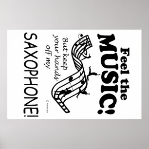 Póster Saxofone sente a música
