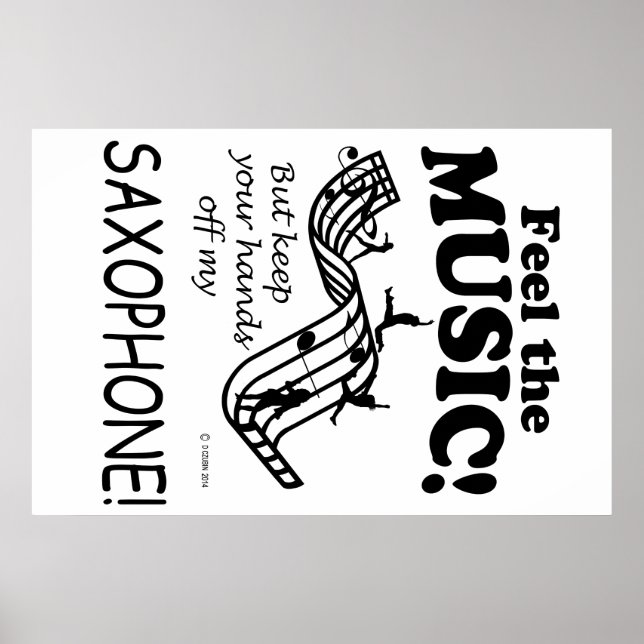 Póster Saxofone sente a música (Frente)